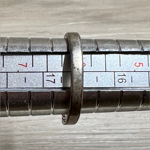 Designer Signed PD Sterling Silver Tall Flat Stacking Ring, Size 6, 2.7g - Picture 12 of 12